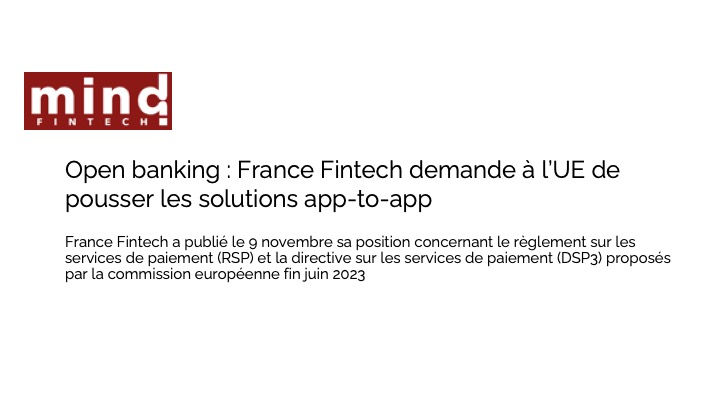 Open banking : France Fintech demande à l’UE de pousser les solutions app-to-app
